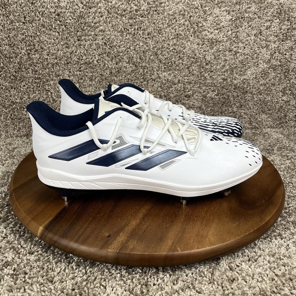 Adidas Adizero Afterburner 9 Baseball Cleats Mens Size 14 IG2310 White Navy Blue
